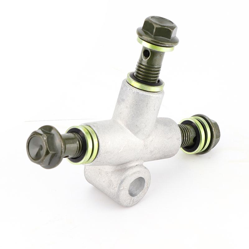 ATV Kart Hydraulic Brake Line Tee Hose Connector 3 Way T Adapter With M10x1.25 Banjo Bolt