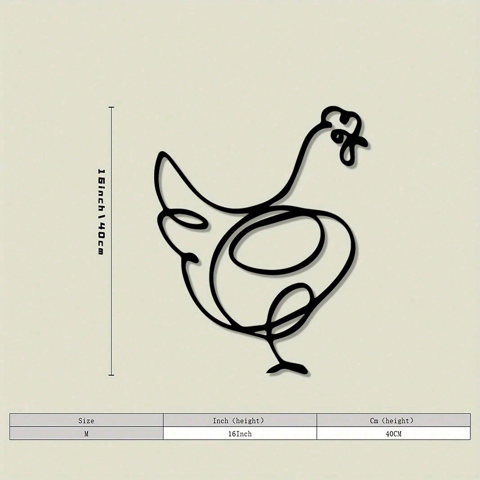 Vintage Iron Metal Chicken Wall Art Farmhouse Rustic Home Decor разноцветный