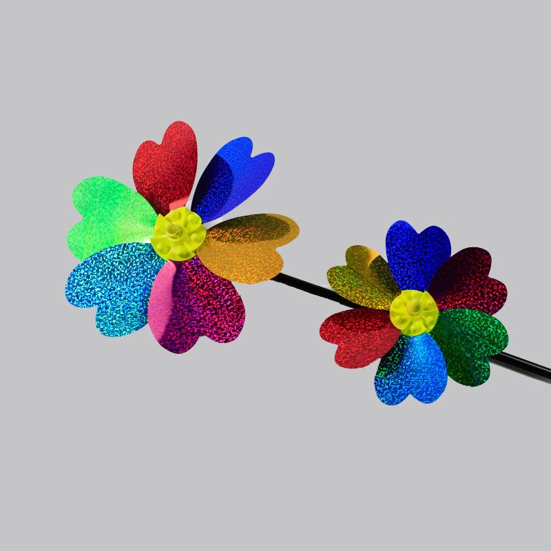 1 kus Barevný flitrový větrník Plastový tvar srdce Větrný mlýn Dekor Venkovní zahrada Trávník Slavnostní Jasné barvy Rotující Zábavná scéna