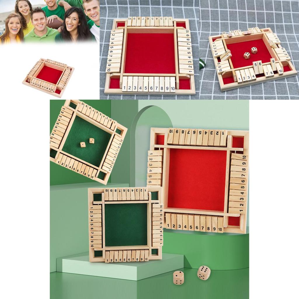 Classic Wooden Four-sided Number Flip Game Fun For Adults Children Perfect For Ktv Parties