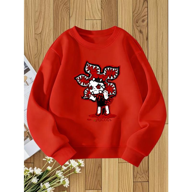 European Size unisex Round Neck Sweatshirt with Fashionable Print, a Versatile Top