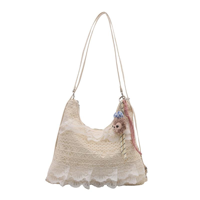 2025 Fashion New Tote Bag Summer Leisure Vacation Fairy Lace Mesh Underarm Shoulder Satchel Women's Bag