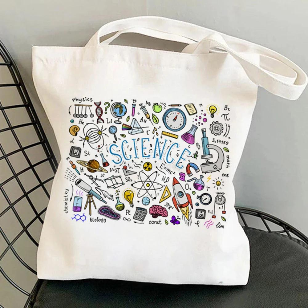 Women Shopping Bag Chemistry Canvas Bag Harajuku Reuseable Shopper Canvas Bag Girl Handbag Tote Shoulder Lady Bags