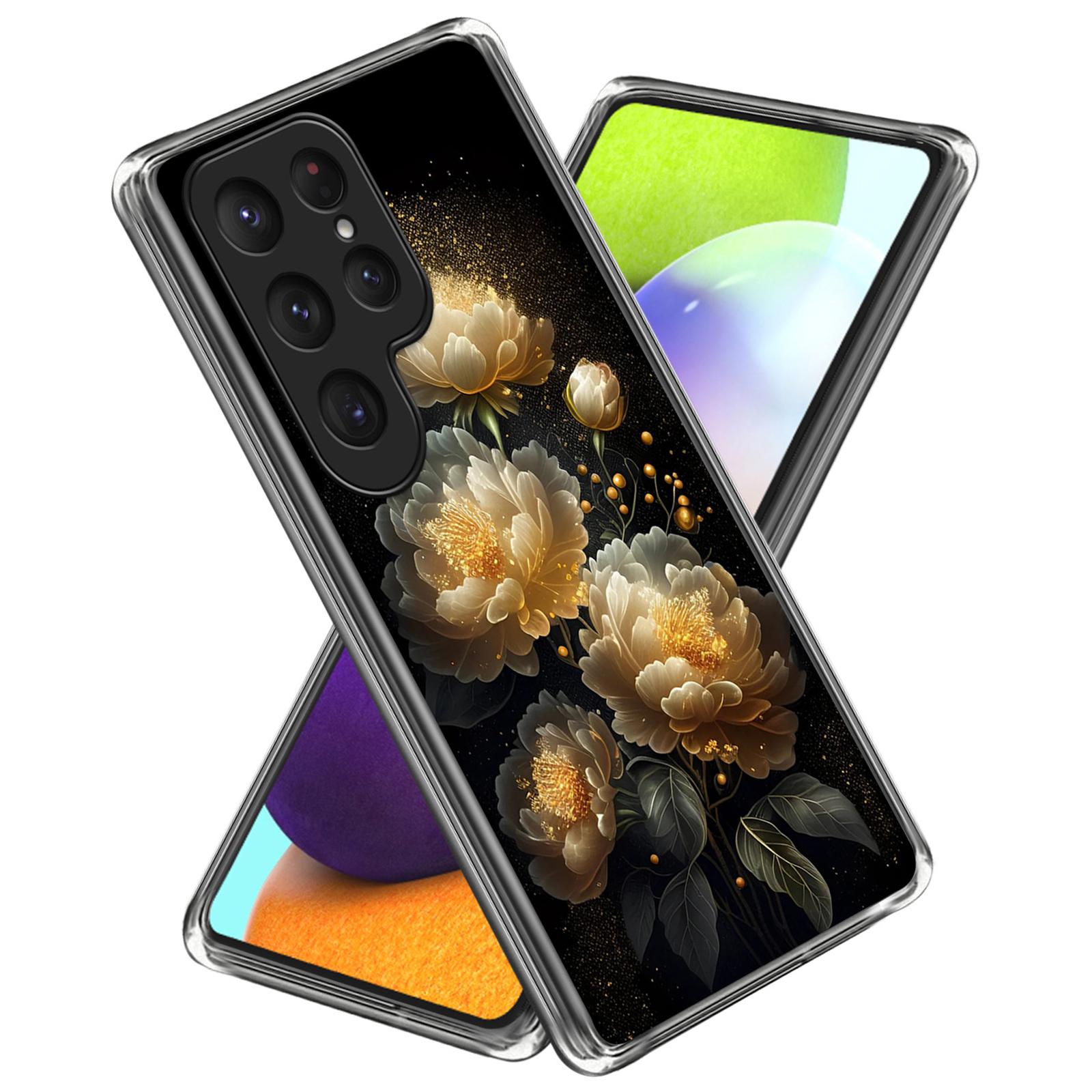 

Для Samsung Galaxy S25 Ultra Чохол з принтом, протиударний чохол для телефону з ТПУ Golden Peony