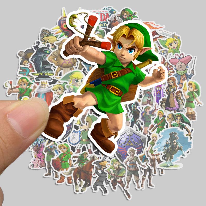 The Legend of Zelda Waterproof Sticker Set: 50 Residue-Free Suitcase & Laptop DIY Album Decals