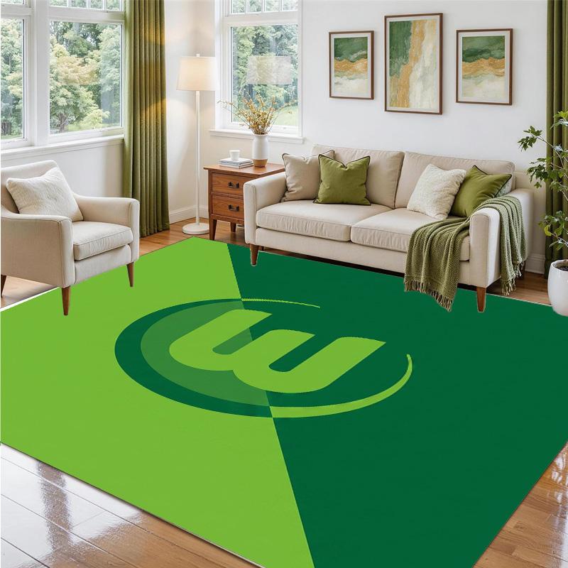 VfL Wolfsburg FC Design Kristall-Samt-Teppich Weiche Dekorationsmatte für Schlafzimmer Eingang