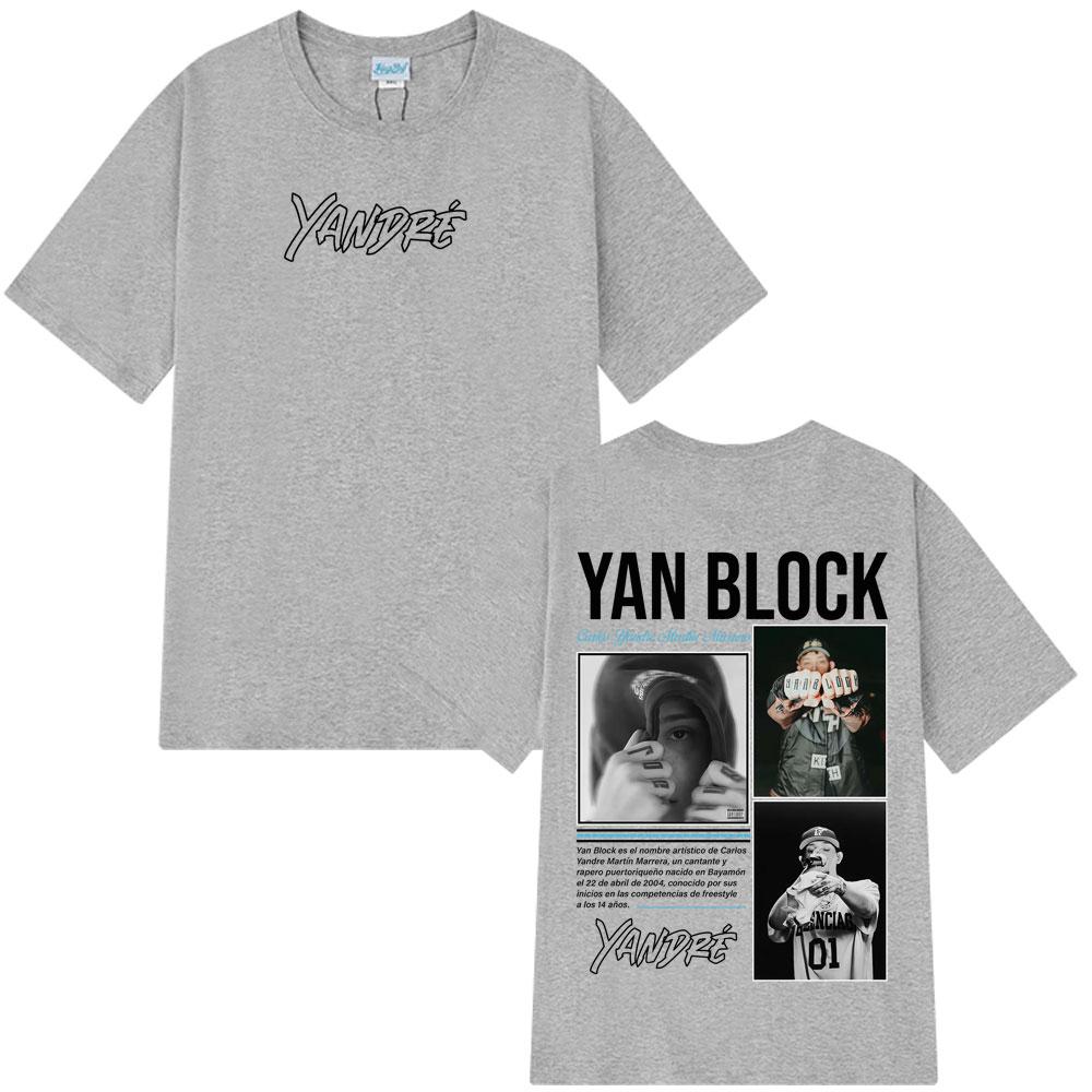 

2025 Rapper Yan Block Album Graphic Tshirt Unisexs Women 100 Pure Cotton Printed Tshirt Hiphop T Shirts Streetwear Leisure Top 4XL