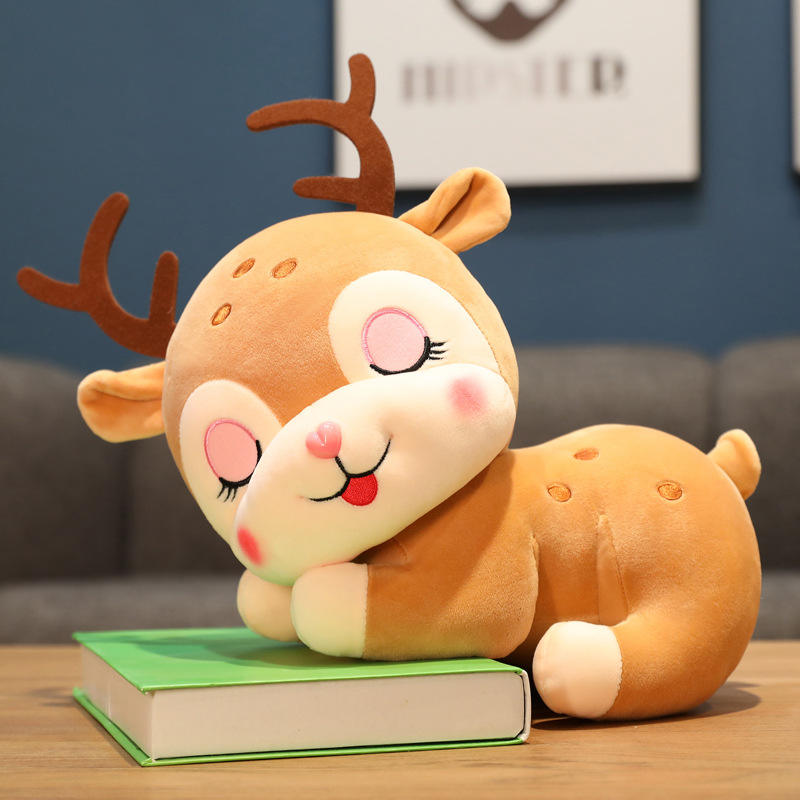 20cm Cute Dream Deer Plush Toys Pink Deer Animals Stuffed Doll Elk Plushies Home Decor Birthday Gift For Children Kids Girls