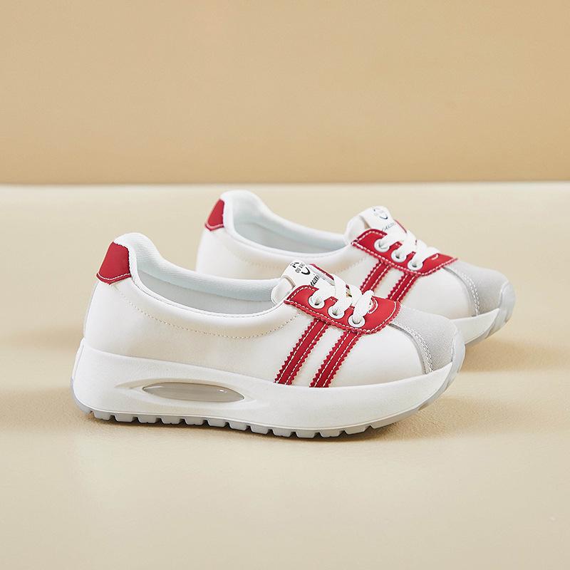 

Женские корейские кроссовки для бега, увеличивающие рост, в стиле Форреста Гампа Q3606 — весна 2025 г. Дышащие повседневные кроссовки 38 бежевый/красный