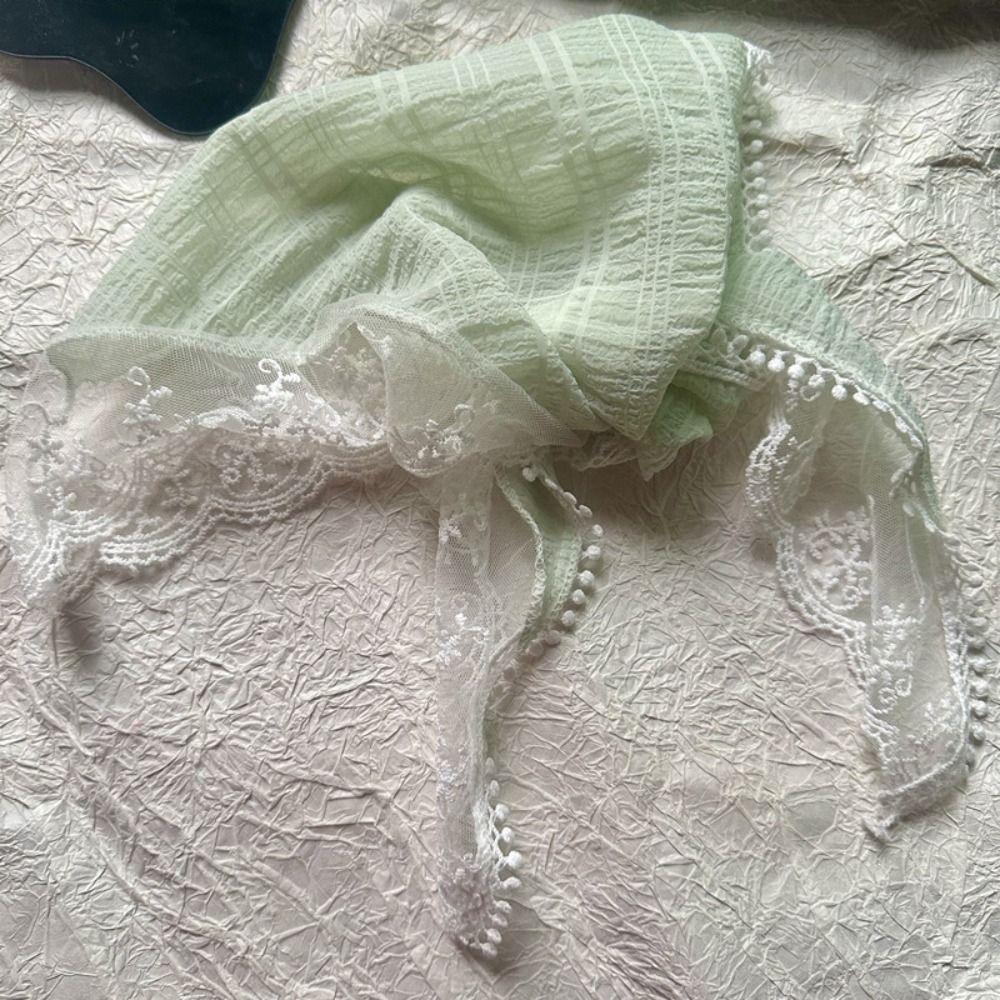 Sweet Gentle Lace Hair Scarf French Style Photo Hair Accessories Headband Turban Triangular Hair Band Strap Women Girls