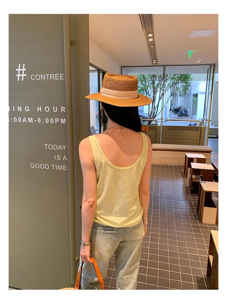 Women's U-Neck Wide Shoulder Strap Tank Top, Sleeveless Summer 2026 Style, Versatile as Inner or Outer Wear