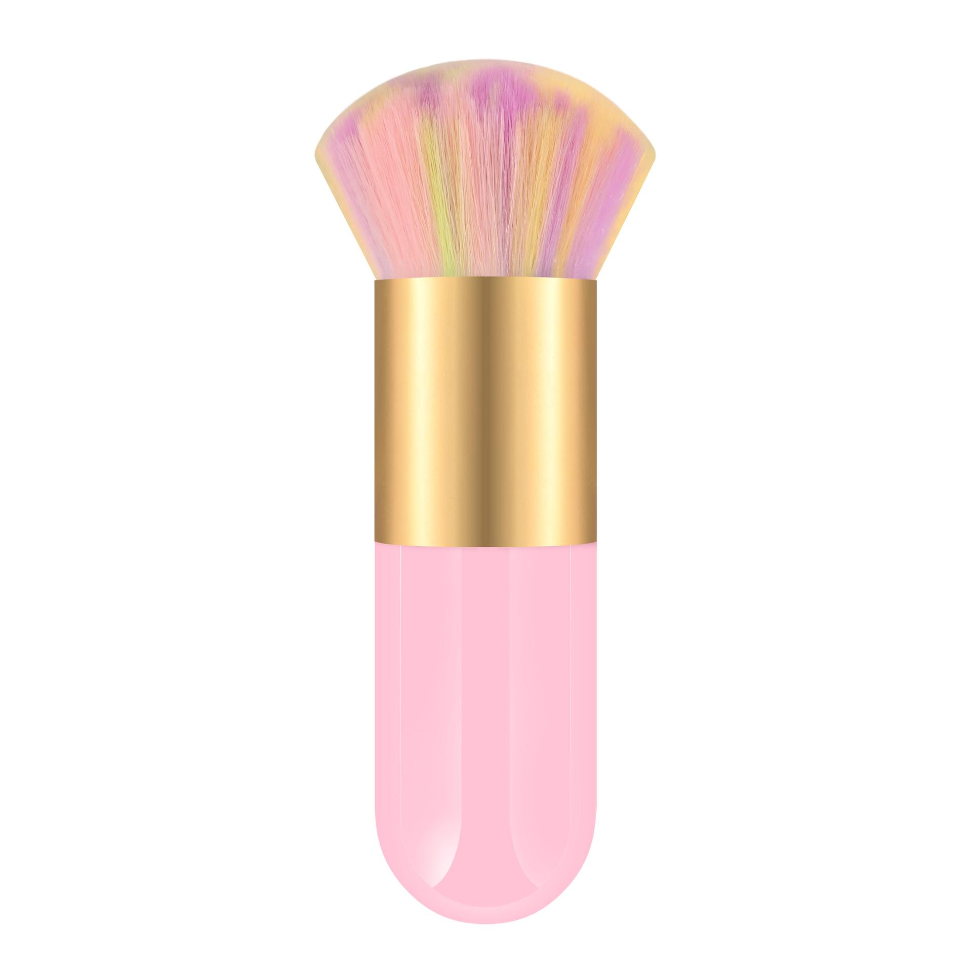 

Портативная кисть для макияжа, кисть для тональной основы/консилера/румян/ногтей, мягкая щетина, легко наносить и растушевывать макияж Chubby,Gold,Rainbow