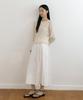Lingseoul Cotton Full Long Skirt-Ivory
