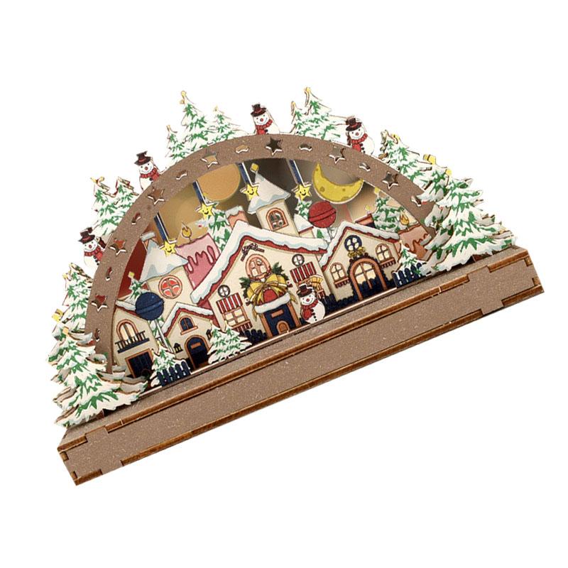 Christmas Decoration Wooden Handmade Exquisite DIY Christmas Ornament for Home Window Type 1