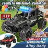 Alloy NEW JEEP Racing 1:16 Scale With LED Lights High Speed Road Climbing Drifting 2.4G Remote Control Toys For Kid Outdoor Gift