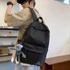 Student School Bag Women's Large Capacity Backpack Solid Color Men's Backpack
