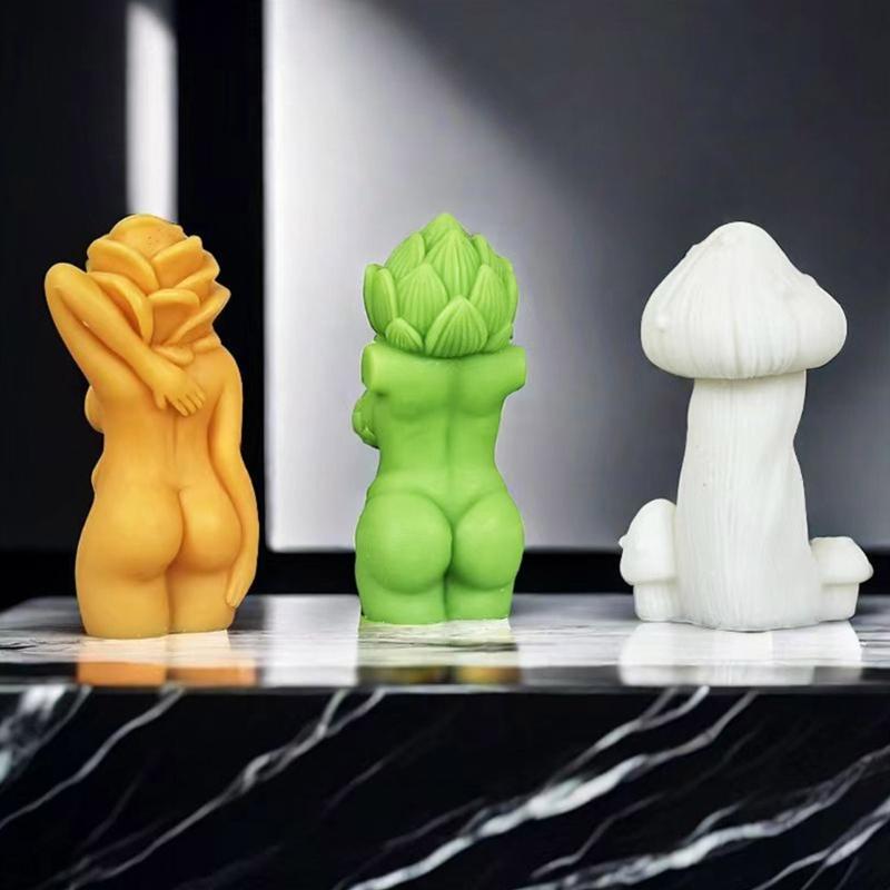 Rose Mushroom Body Silicones Mould Human Body Candle Molds Casting Mould Ornament Molds Craft Supplies Epoxy Resin Molds