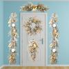 Christmas Branch Rattan Golden Garland Decorative Artificial Wreath Multifunctional Festival Theme Party New Year Decor Props