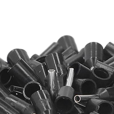 1000PCS E0508 Ferrule Terminal 22AWG Black Color Insulated Crimping Terminal Tubular Cable Crimp Sleeve Chemical Industry