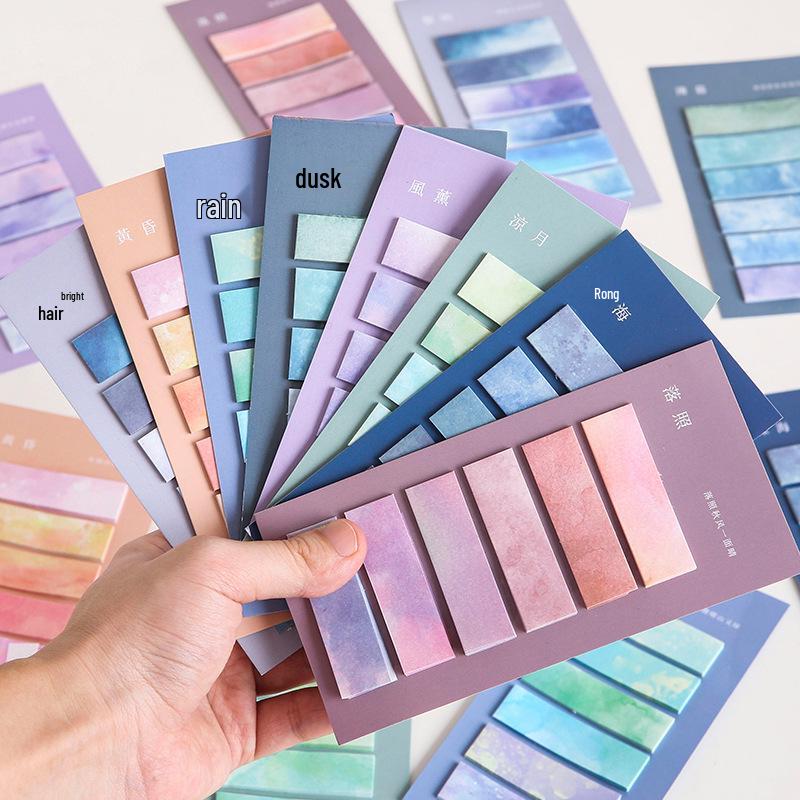Stylish Gradient Sticky Notes for Students: Strong Adhesion, Girly Design, Perfect for Indexing and Memos, Reusable N Times