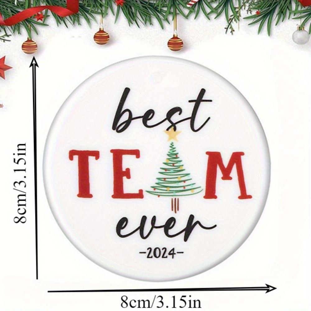 2/4 szt. Świąteczne Zawieszki Ozdoby Akrylowe Motyw Świąteczny Najlepszy Zespół Dekoracja do Zawieszenia na Choinkę Domowa Dekoracja na Imprezę Świąteczną