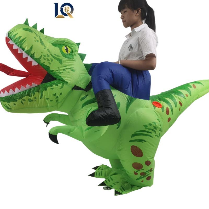Inflatable Dinosaur Ride-On Costume for Kids - Halloween Parent-Child Activity Prop
