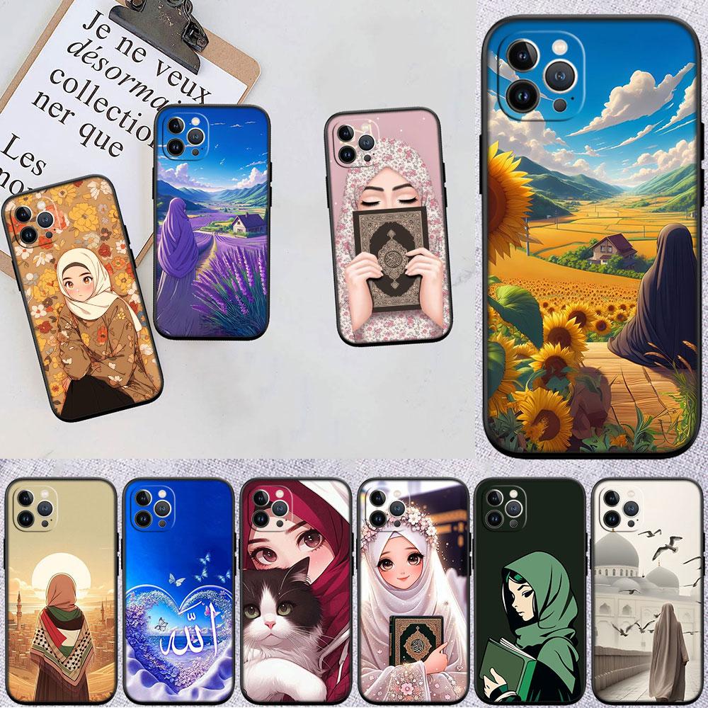 PP40 Islamic Muslim Girls Hijab Soft Shell Phone Case for Redmi Note 8 9 Pro Max 9S 9T 9C NFC 8T 8A 10A A4