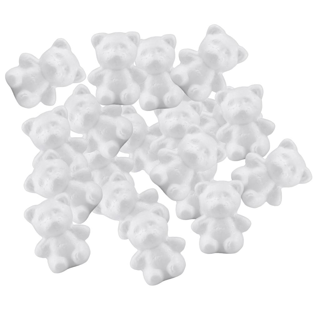 High Density Foam for Craft Bear Ornaments Polystyrene Shape for DIY Modelling and Festive Decorations