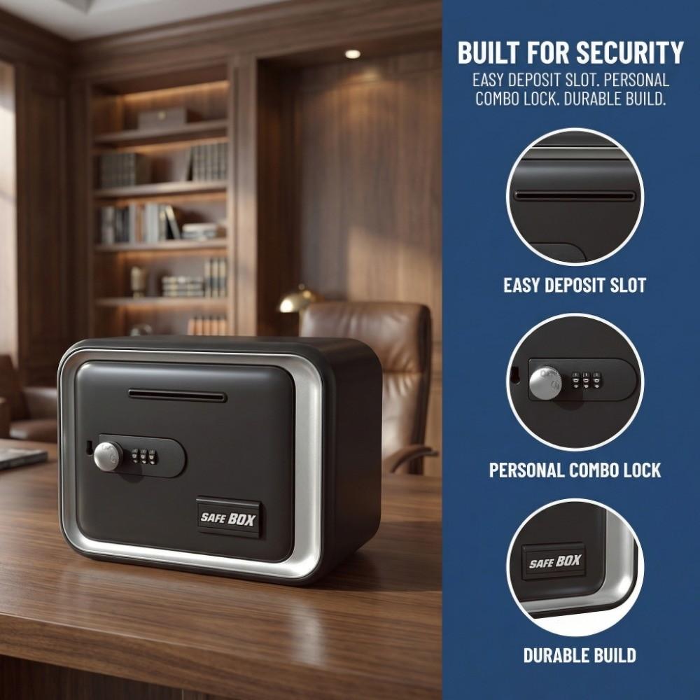 Password Lock Mini Safe Box Coin Bill Slot Cash Can Funny Mini ATM Children Savings