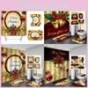 High-quality Waterproof Christmas Bathroom Set With Shower Curtain And Mat Pads