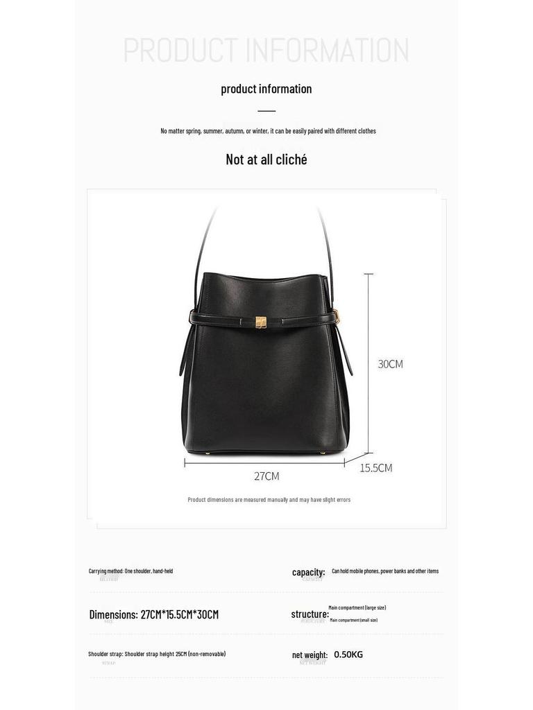 TOTEME Genuine Leather Women's Crossbody and Shoulder Bag - Casual Swedish Design for Commuting