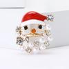Christmas Classic Rhinestone Santa Claus Brooch for Women Pearl Character Pins Event Party New Year Gifts Decoration Accessories