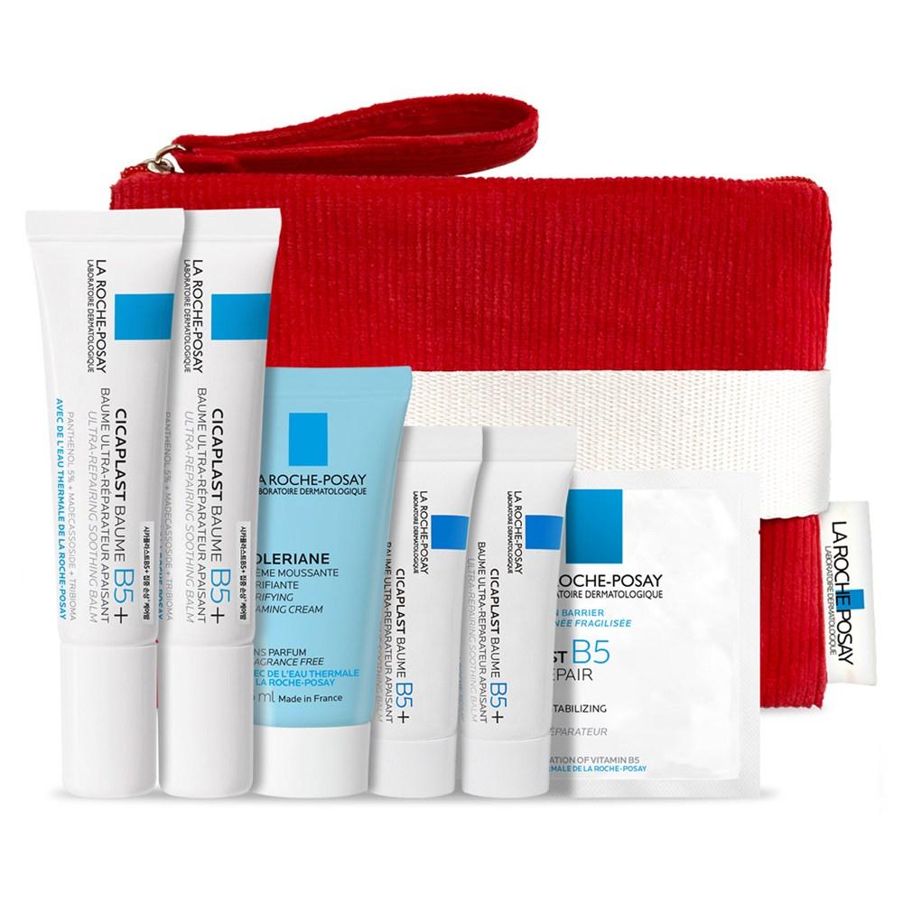 

La Roche-Posay Dermo Holiday Skin Care 6 шт + набор праздничной косметички, 1 комплект