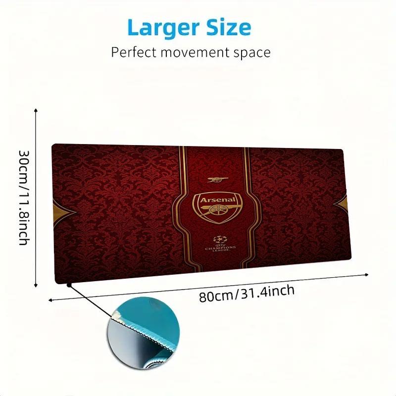 Arsenal F Großes Mauspad Große Gaming-Tischunterlage Rutschfest für Laptop Tablet Großes Mauspad XXL Matte Mini-PC-Spielmatte Mit verriegeltem Rand
