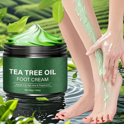 Fußcreme mit Teebaum-Feuchtigkeitsspender zur schnellen Aufnahme, nicht fettendes Fußöl, schnell trocknend, für raue Fersen
