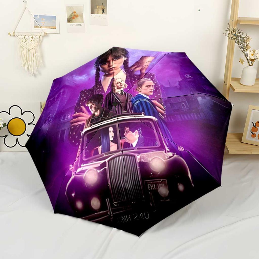 Gothic Halloween Mood Compact Travel Automatic Umbrella Compact 8-Rib Lightweight Foldable Design for Women/Men Fashion Lovers Gift for Festivals