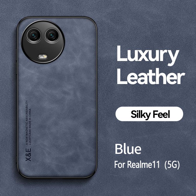 KEYSION Luxury Retro Leather Case for Realme 11 5G 11 4G Soft Silicone+PC Shockproof Phone Back Cover for OPPO Realme 11 Pro+ 5G