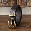 Genuine Leather Belt Women's Fashion Versatile Personality Pleated Retro First Layer Cowhide Jeans Belt Women's