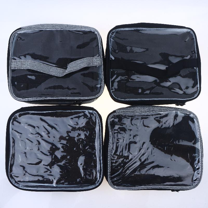 30-Slot Nail Polish Storage Bag, Black Gray Portable Hand-Held Large Cosmetic Bag, Holds Up To 30 Bottlessmall Clear Nail Polish