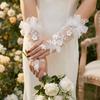 1 Pair Flower Finger Hook Bridal Wedding Dress Gloves Elegant Texture Lace Gloves  Bridal Party