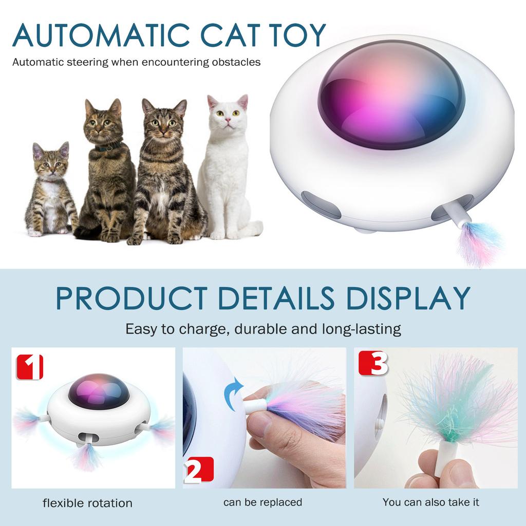 Interactive Toys For Indoor , Automatic Toys, Moving Feather , Fun Exercise & Hair Removal Toy