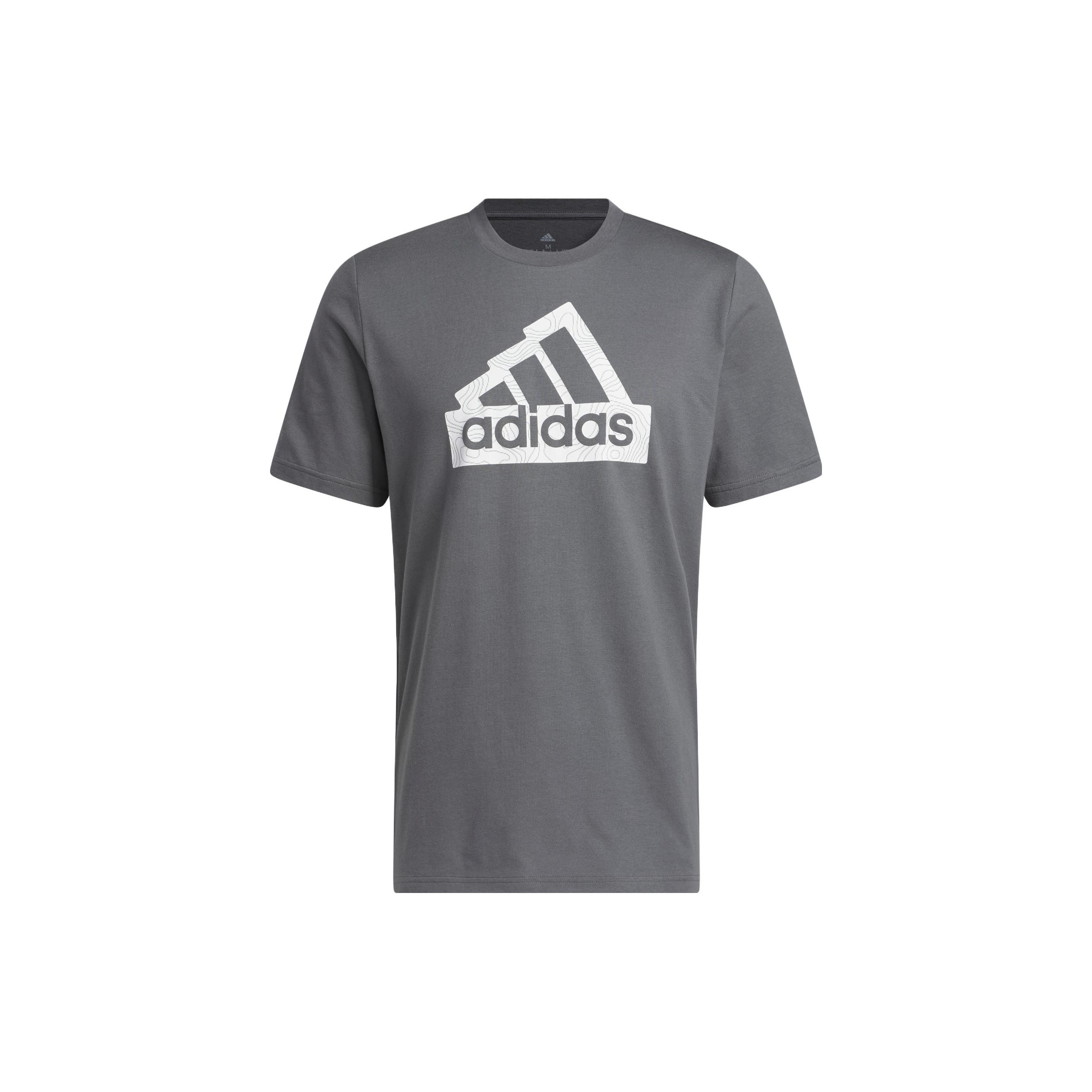 Мужские футболки Adidas Темно-серые с круглым вырезом Умеренный прямой крой H49666 S