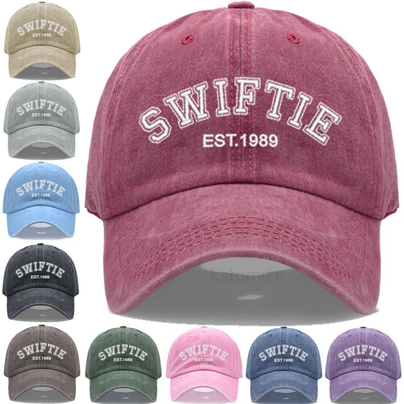 SWIFTIE 1989 Stickerei Baseballkappe für Männer Frauen Unisex Gewaschene Baumwolle Dad Hat Sonnenhut Geschenk Fans Outdoor-Sport Dropshipping