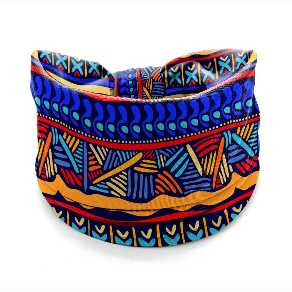European American Women's Hair Band African Print Pattern Wide Edge Elastic Knot Sports Yoga Headband Women's Headwear Hair