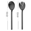 Ru Han Matte Square Handle Black Salad Servers
