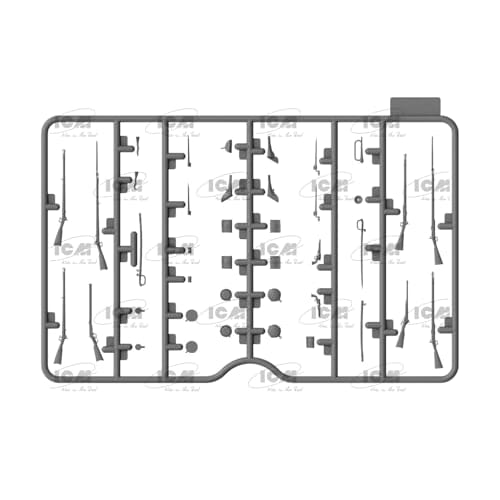 ICM 1/35 Scale US Confederate Infantry Set 2 (4 Soldiers) Plastic Model Kit 35024