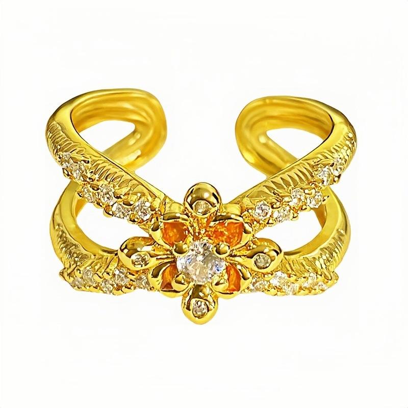 Medieval Vintage Retro Stacked Colored Zircon Temperament Ring Female Niche Design Sense Light Luxury Colored Treasure Ring