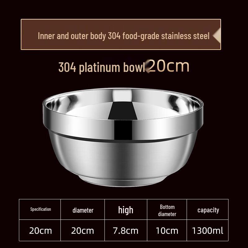 304 Stainless Steel Insulated Double-Layer Bowl