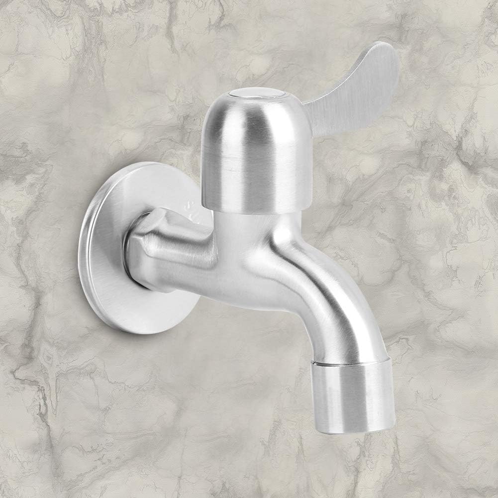 Washing Machine Faucet, 304 Stainless Steel Single Lever Kitchen Faucet Wall Mount Laundry Faucet Tap Sink Basin Water Tap for Home Kitchen Garden