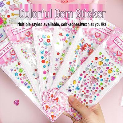 Princess Crystal Gemstone 3D Stickers for Kids - Diamond Art Craft for Girls